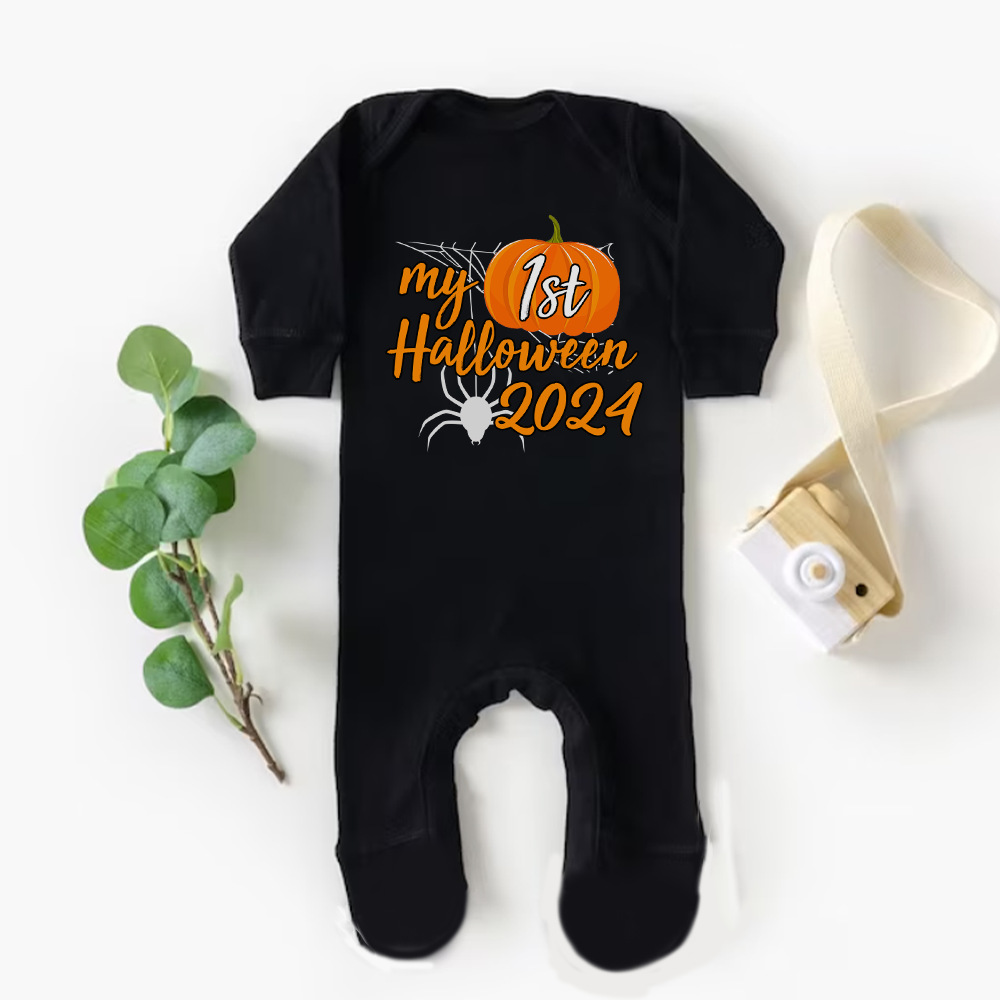 Personalised My 1st Halloween 2024 Romper - Black