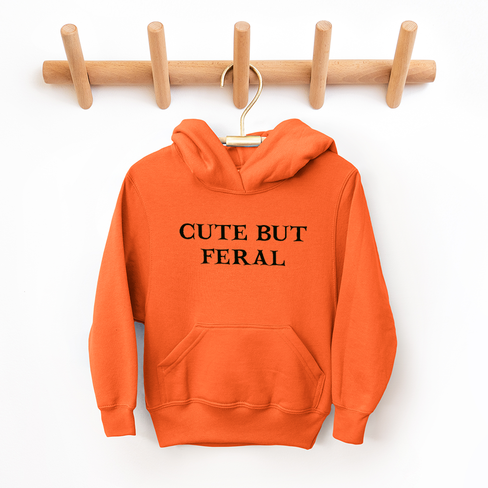 Cute But Feral Halloween Kids Hoodies