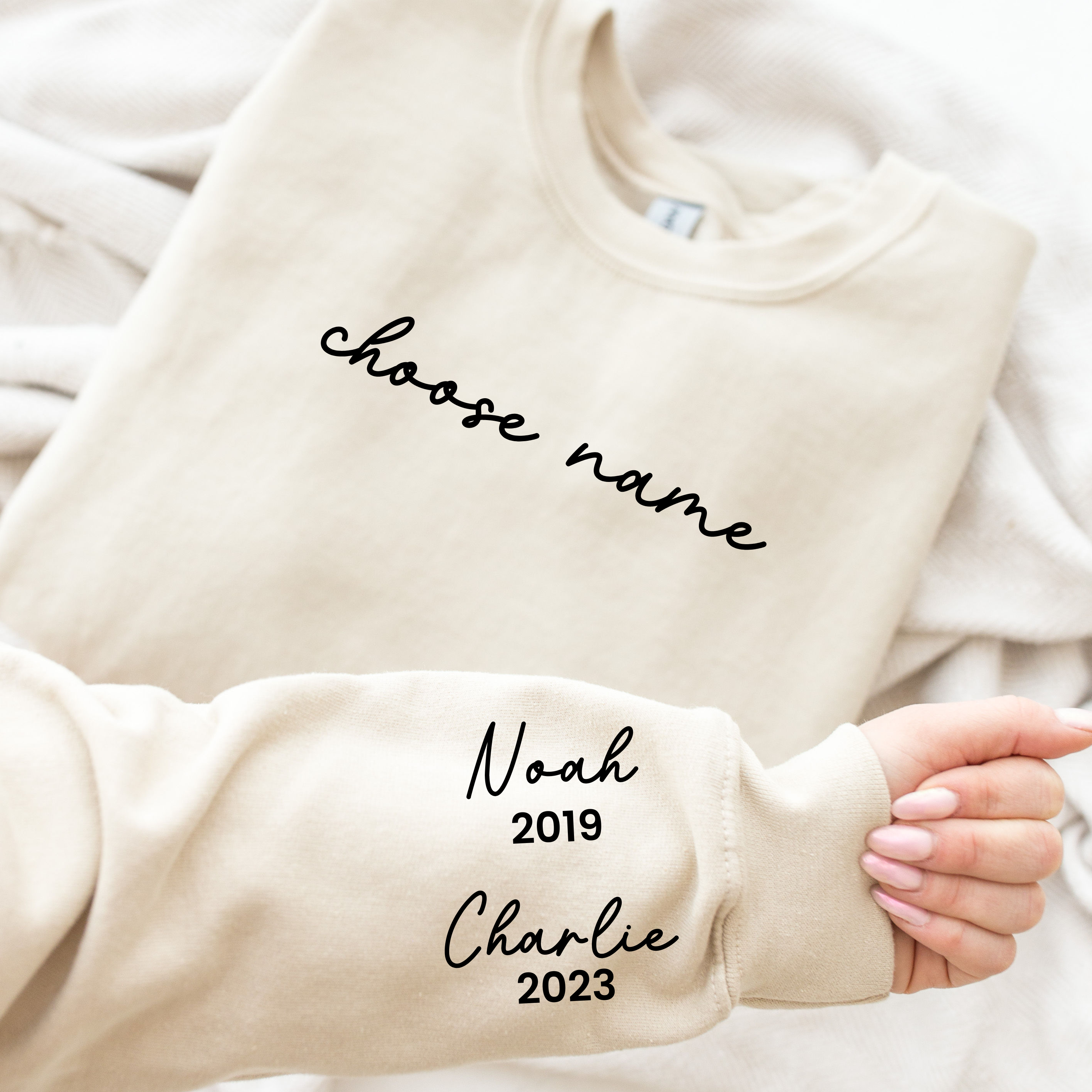 On My Sleeve Choose Your Name Personalised Sweatshirt