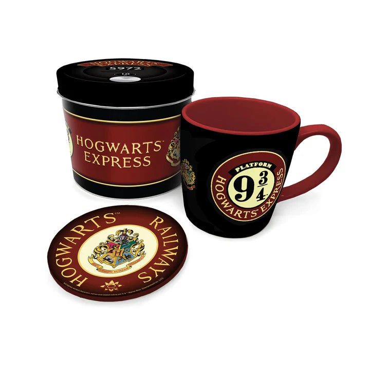 Harry Potter (Colourful Crest Platform 9 ¾ ) Gift Set (Mug & Coaster In Keepsake Tin)