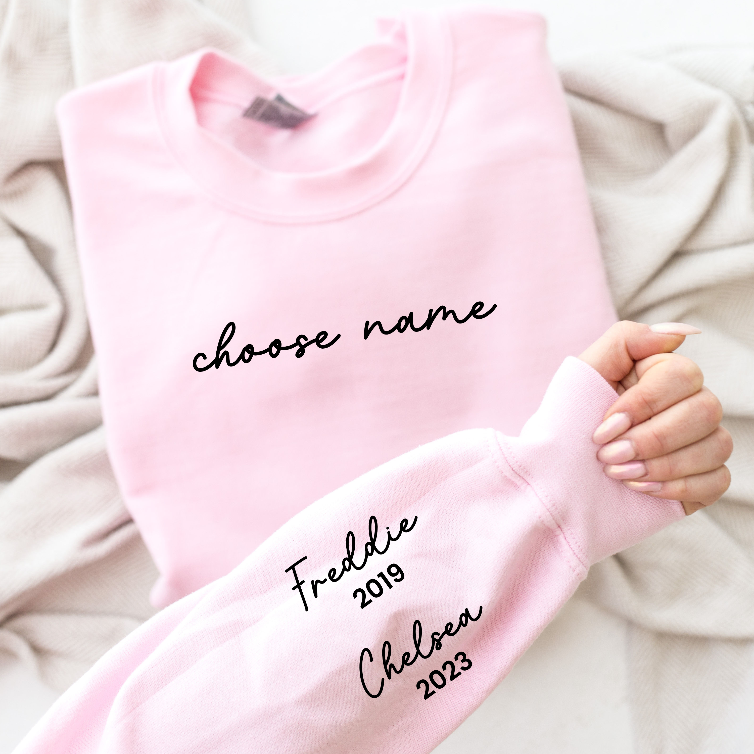 On My Sleeve Choose Your Name Personalised Sweatshirt