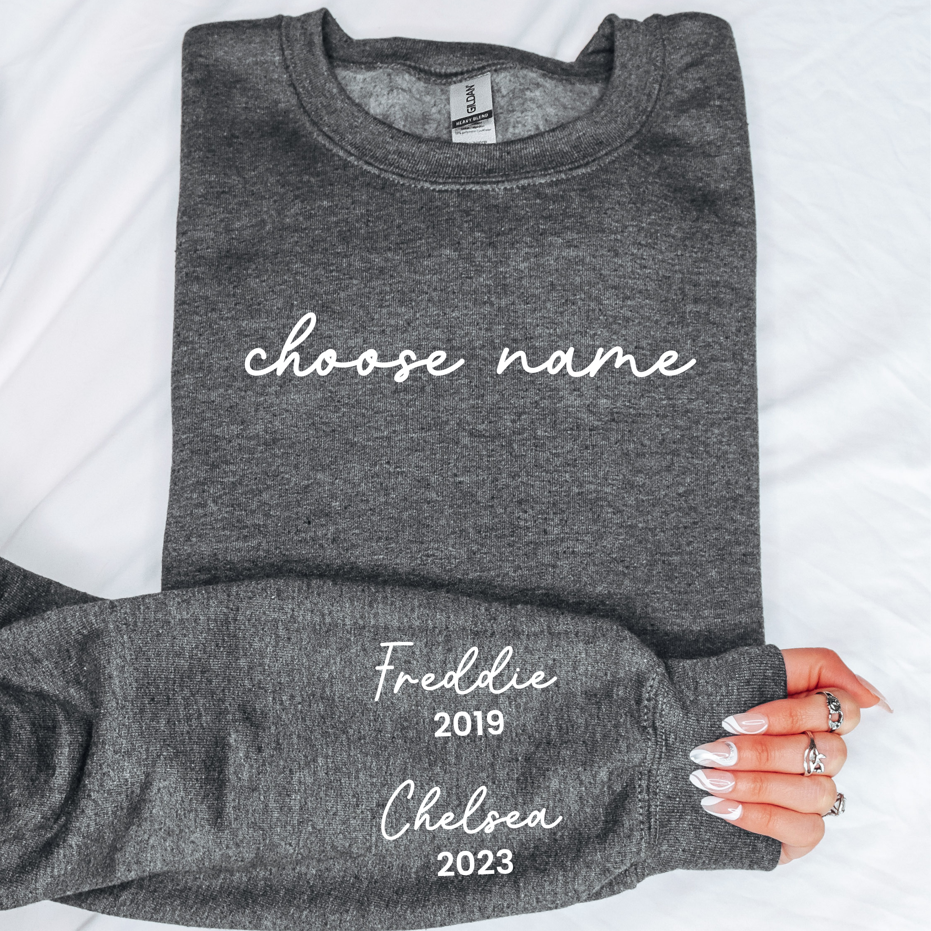 On My Sleeve Choose Your Name Personalised Sweatshirt