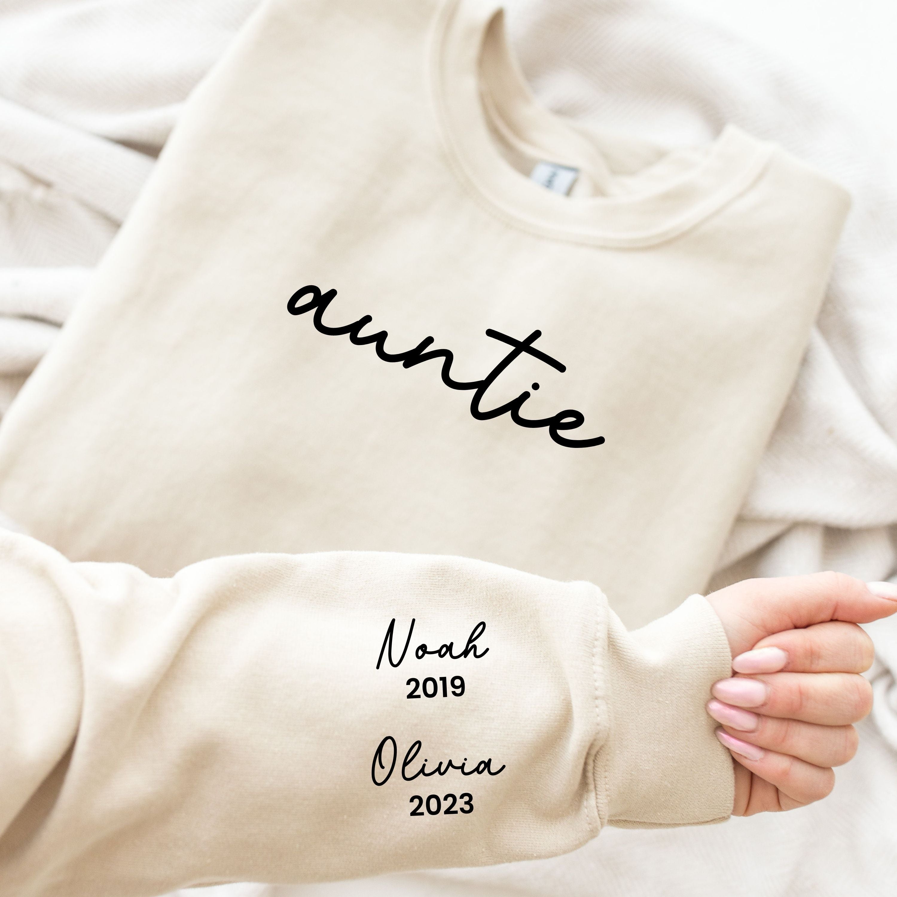 On My Sleeve Personalised Auntie Sweatshirt