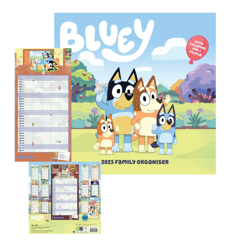 Bluey Official 2025 Family Organiser Calendar