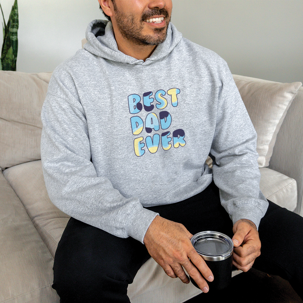 Puppy Dog - Best Dad Ever Heather Grey Hoodie