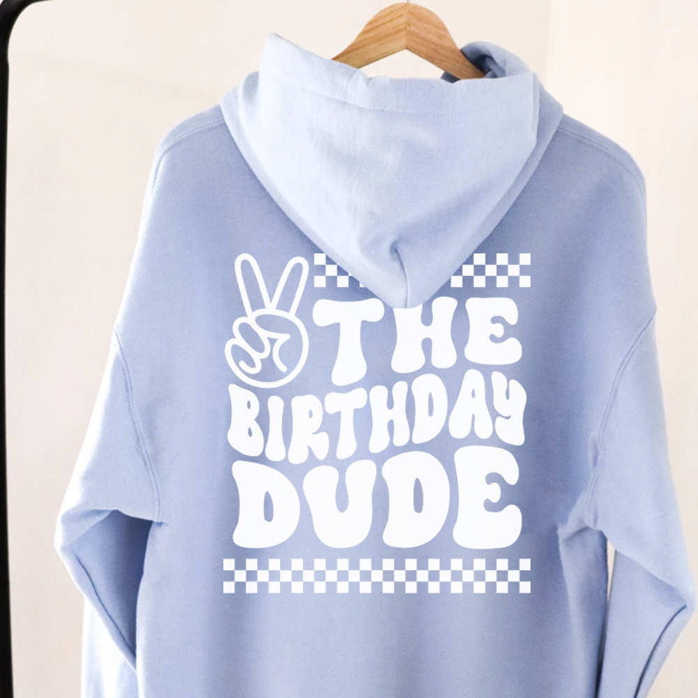 Birthday Dude Front & Back Graphic Kids Hoodie