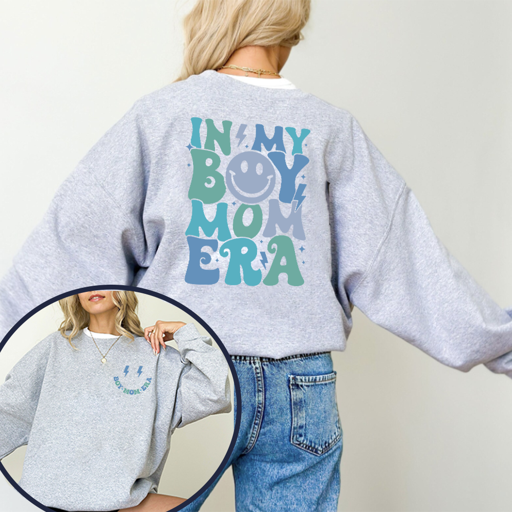 My Boy Mom Era Front & Back Logo Sweatshirt