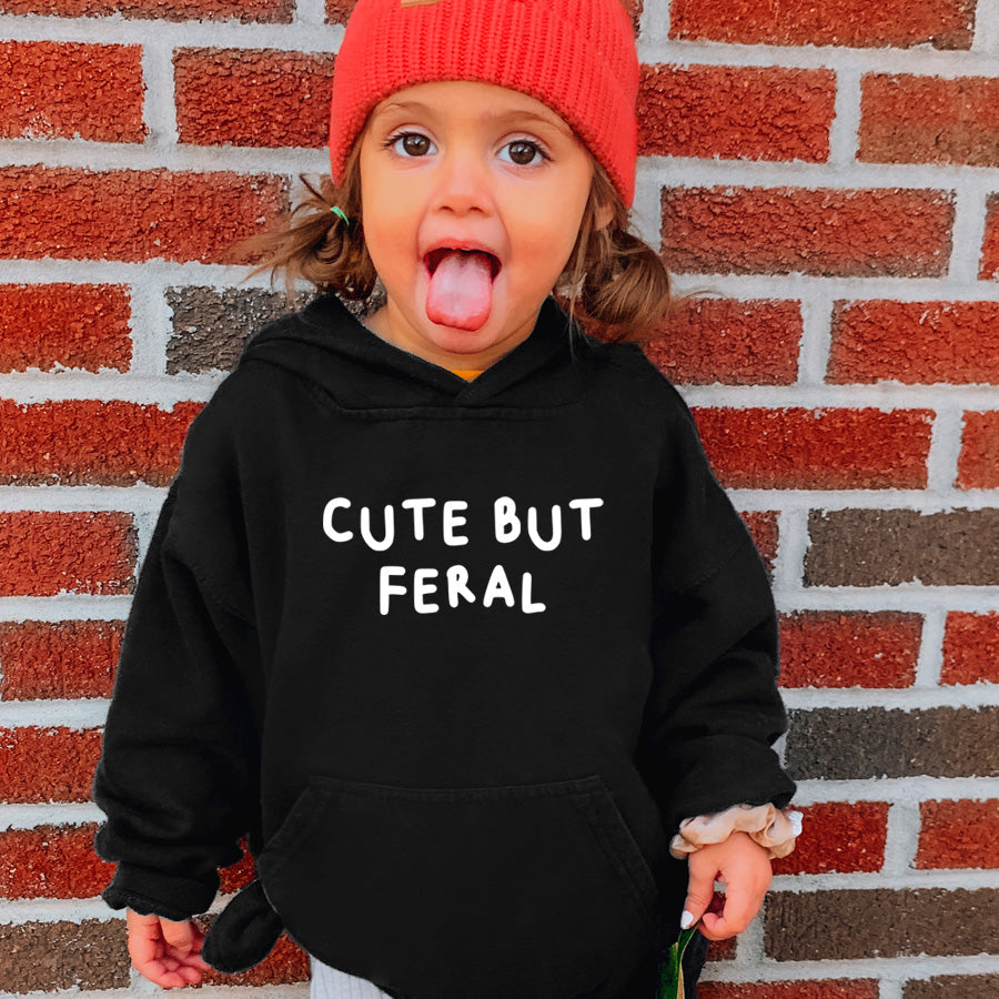 Drive Mum Crazy Cute But Feral Kids Hoodie