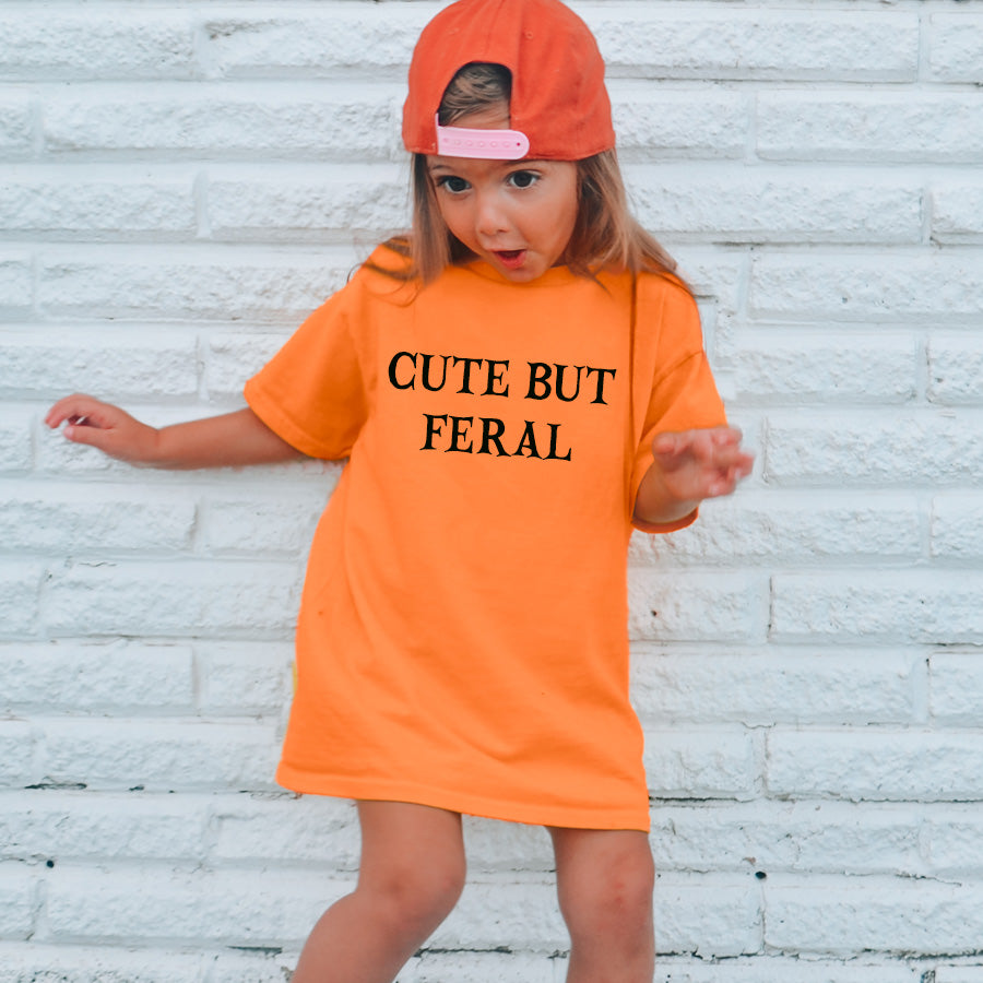 Cute But Feral Halloween Kids Tee