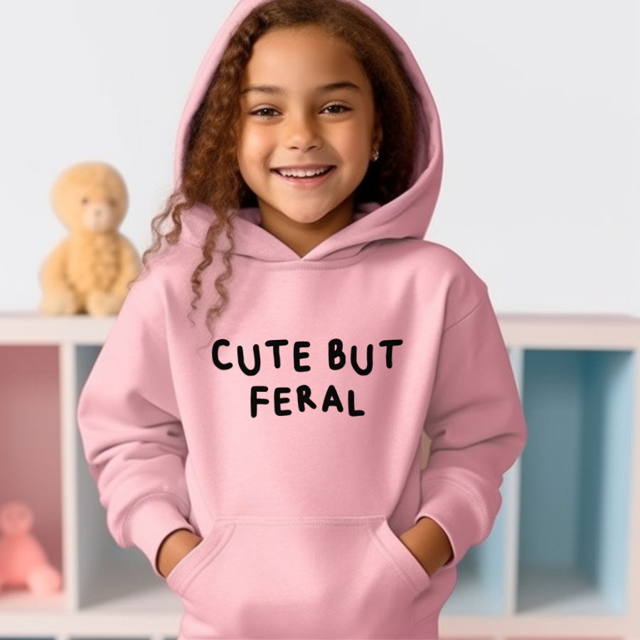 Drive Mum Crazy Cute But Feral Kids Hoodie