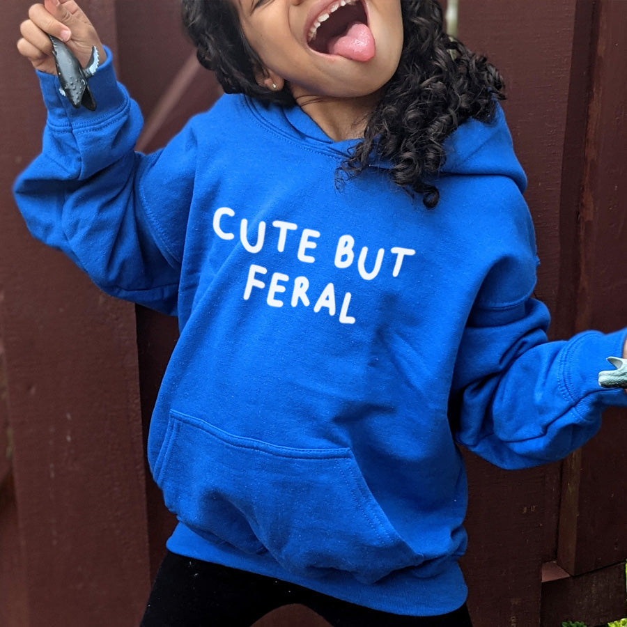 Drive Mum Crazy Cute But Feral Kids Hoodie