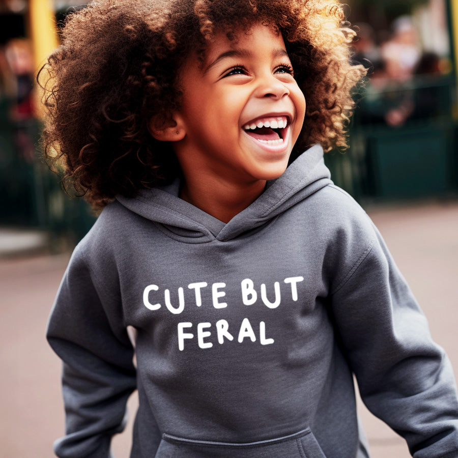 Drive Mum Crazy Cute But Feral Kids Hoodie