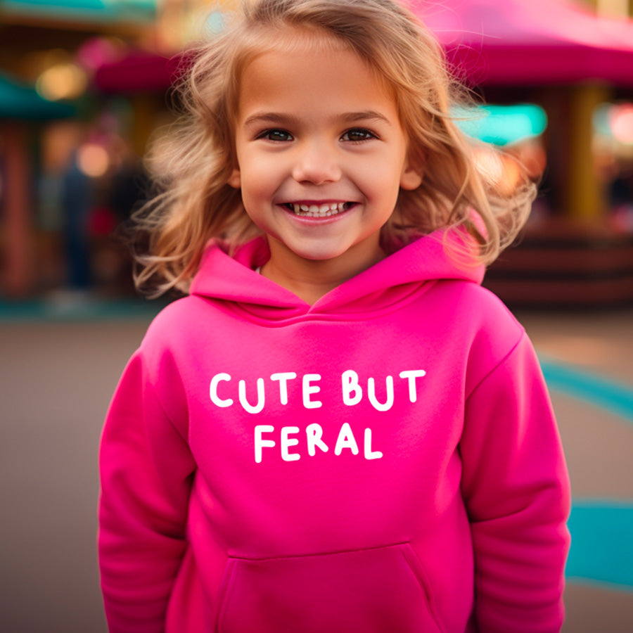 Drive Mum Crazy Cute But Feral Kids Hoodie