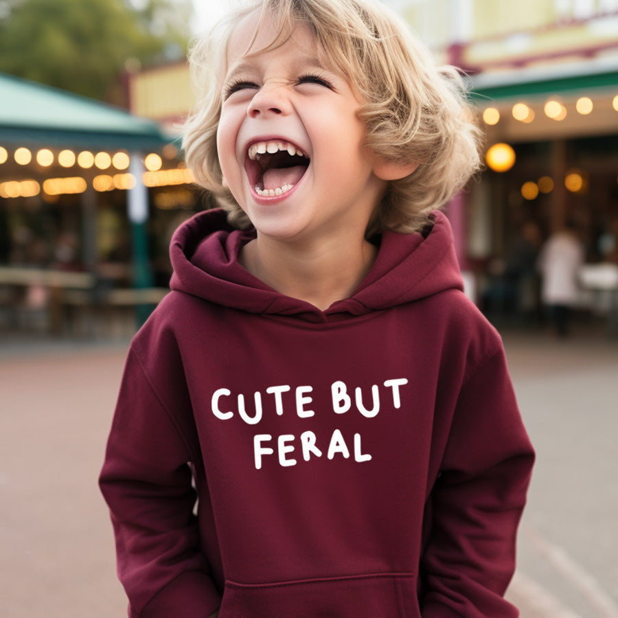 Drive Mum Crazy Cute But Feral Kids Hoodie