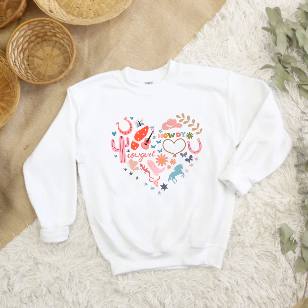 Cowgirl Heart Kids Sweatshirt