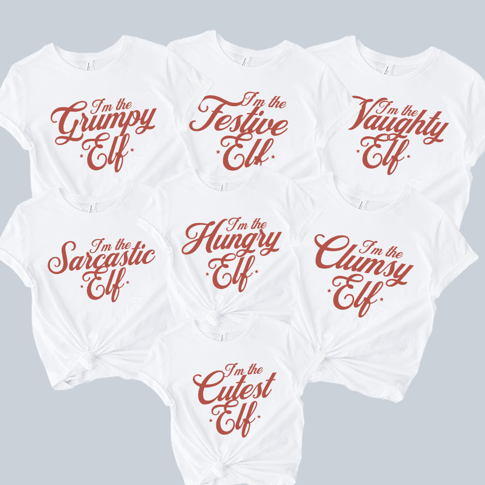 The Elf Department Matching Christmas T-Shirts - White