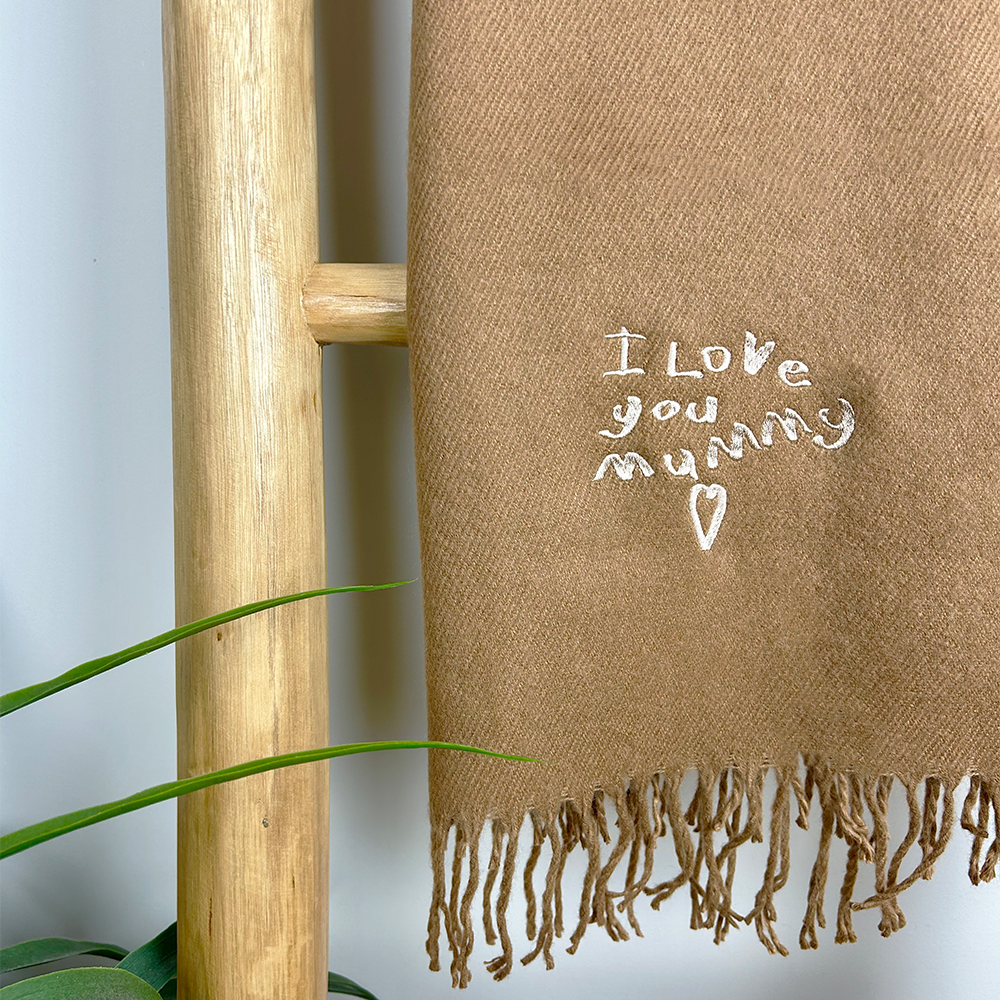 Customised Handwriting Embroidered Scarf