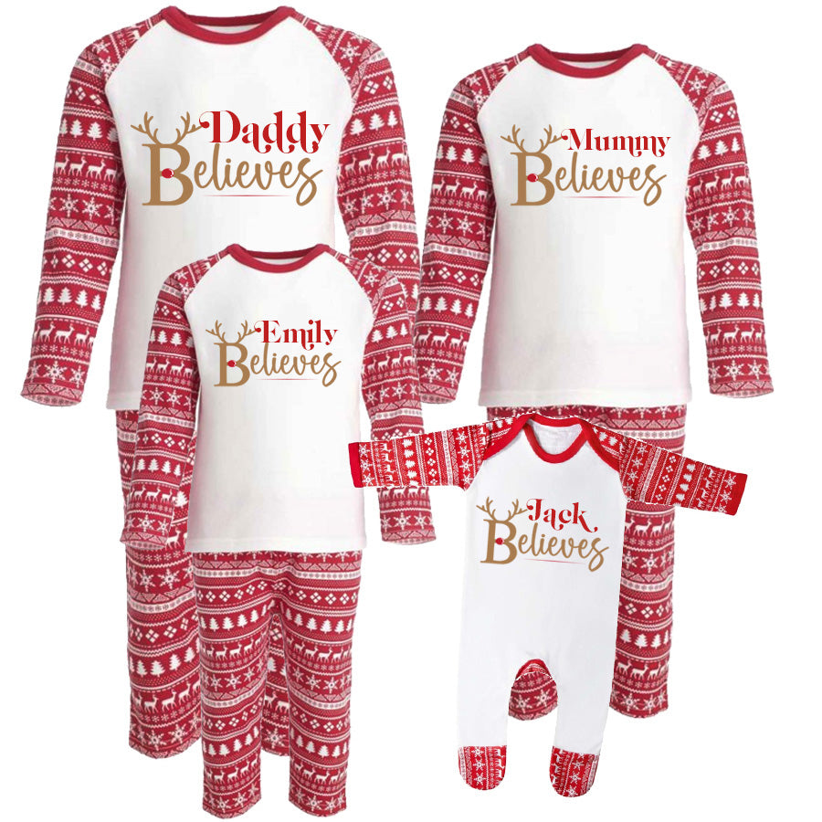 Reindeer Family Believes Personalised Festive Pyjamas