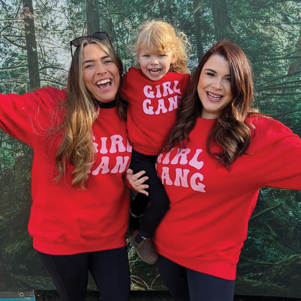 Girl Gang Retro Matching Red Sweatshirts