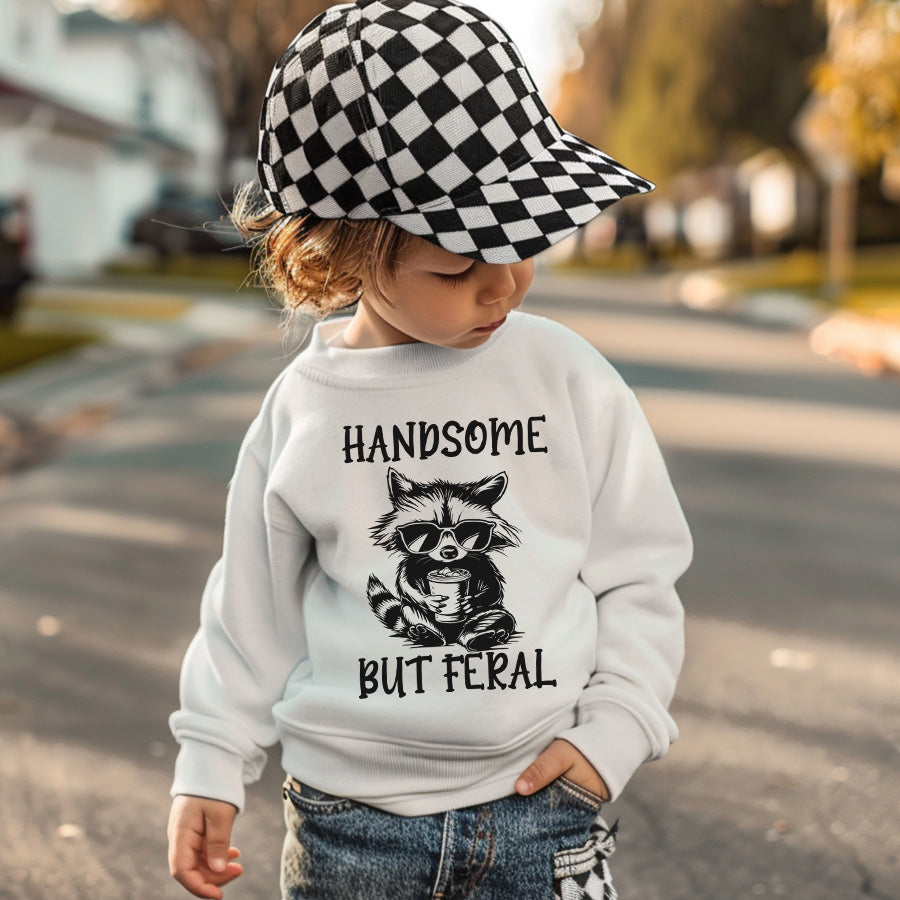 Handsome But Feral Kids Sweatshirt