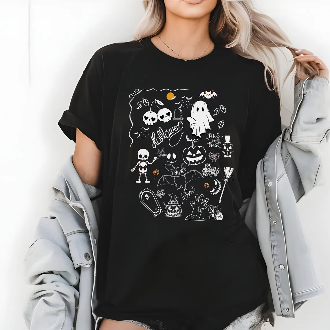 Halloween Script Collage T-Shirt