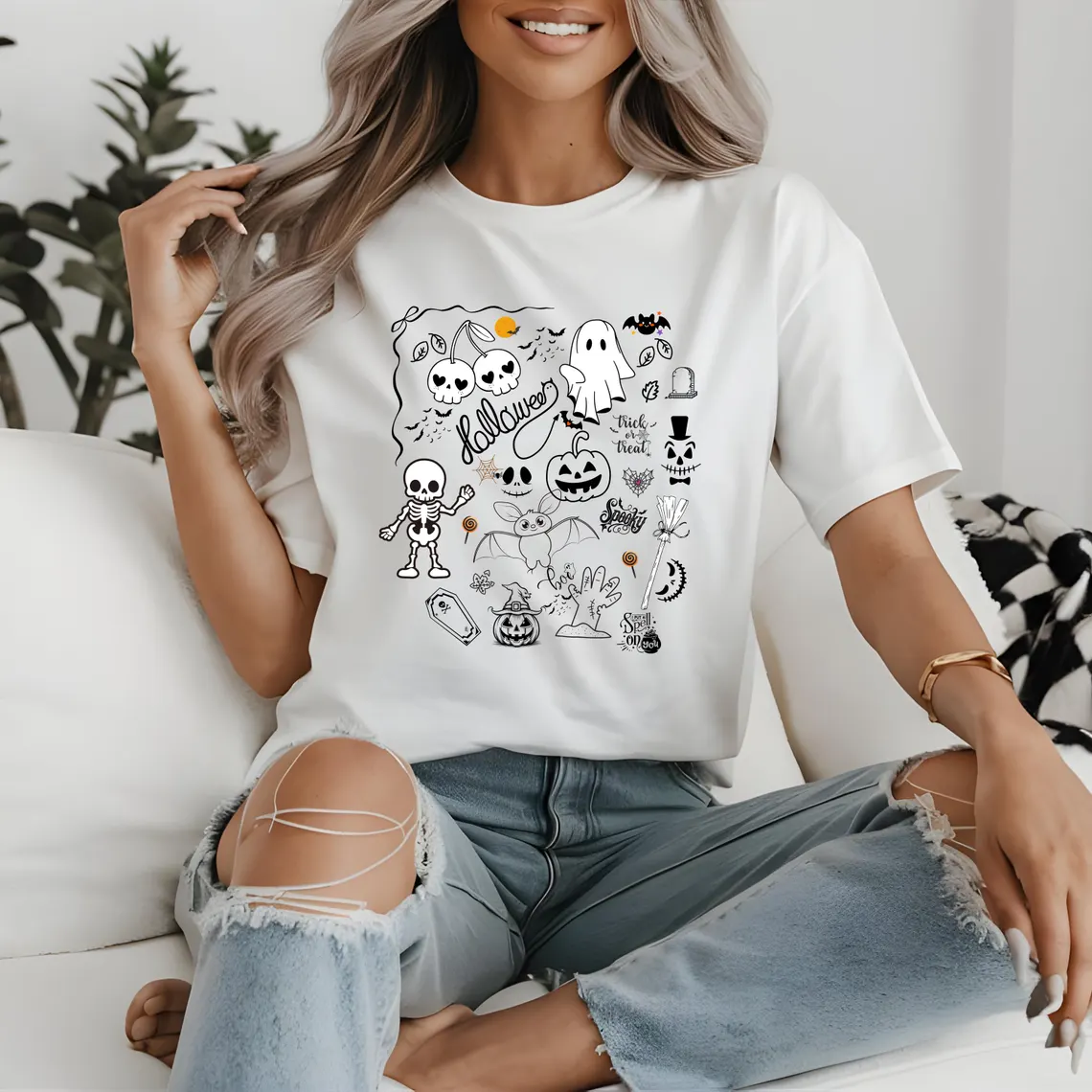 Halloween Script Collage T-Shirt