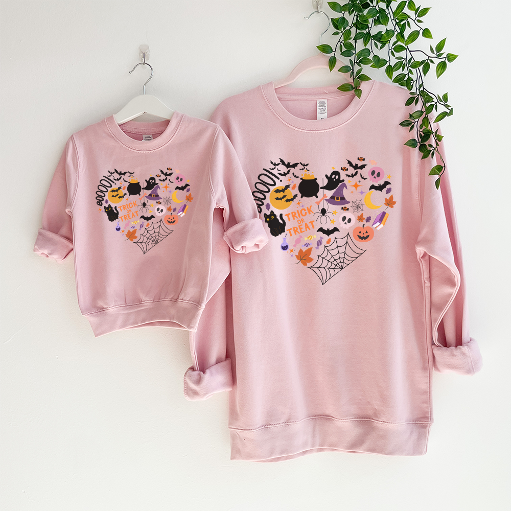 Halloween Heart Matching Sweatshirts