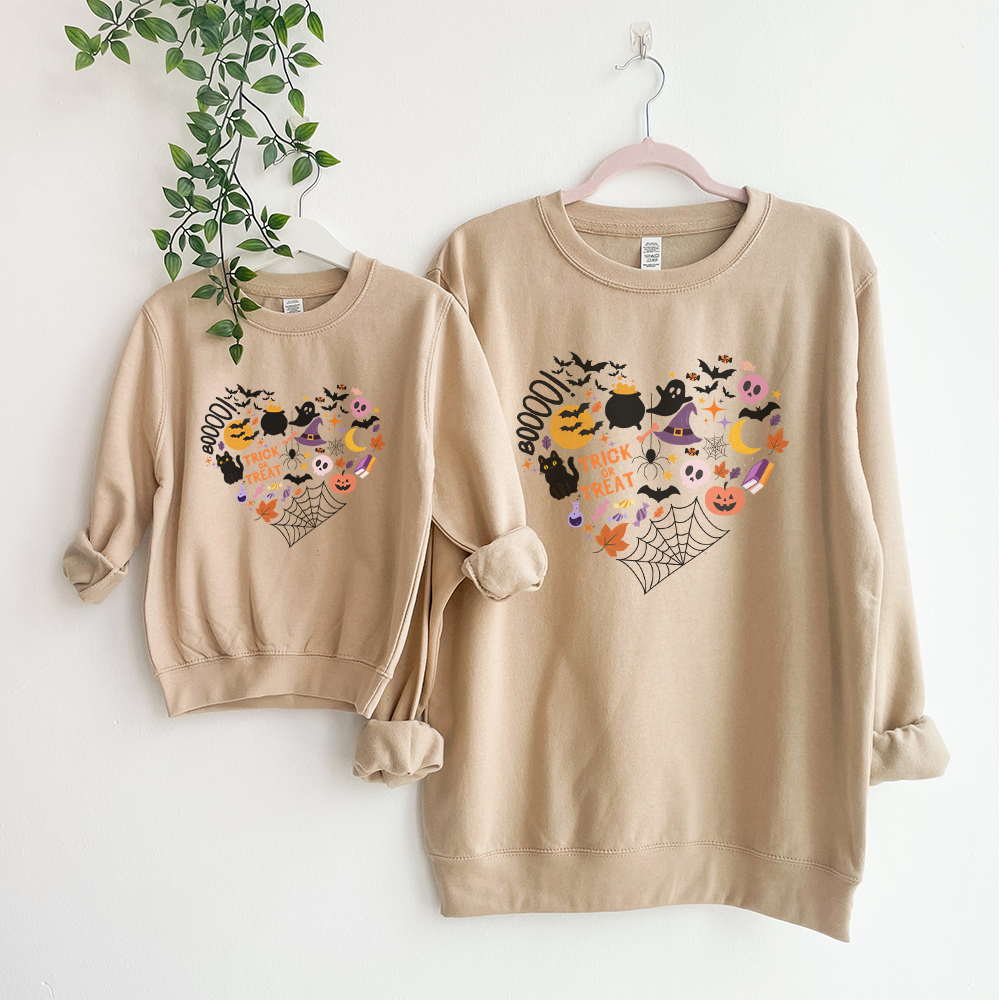 Halloween Heart Matching Sweatshirts