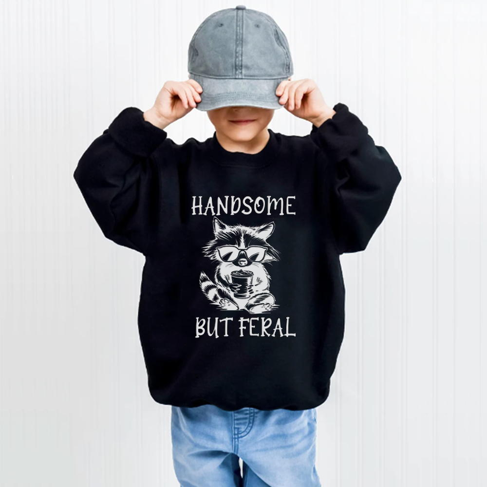 Handsome But Feral Kids Sweatshirt