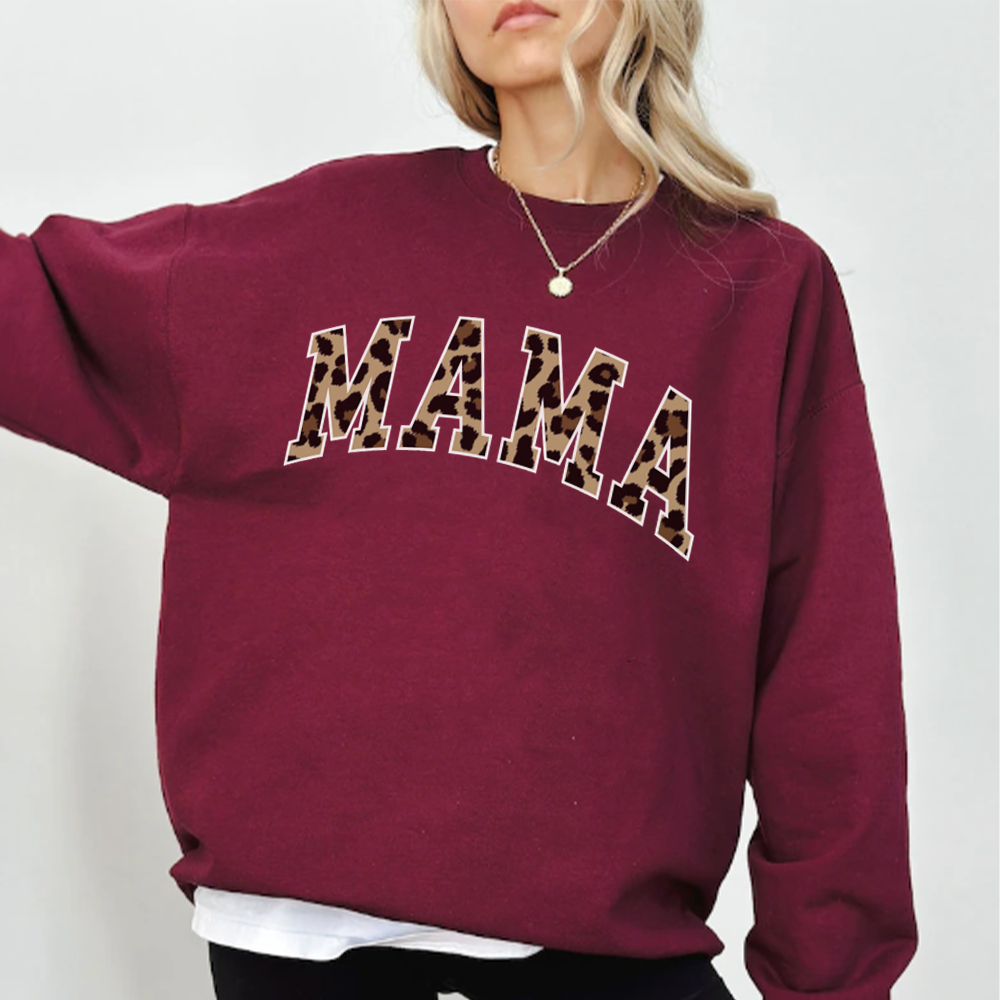 Mama Leopard Varsity Sweatshirt