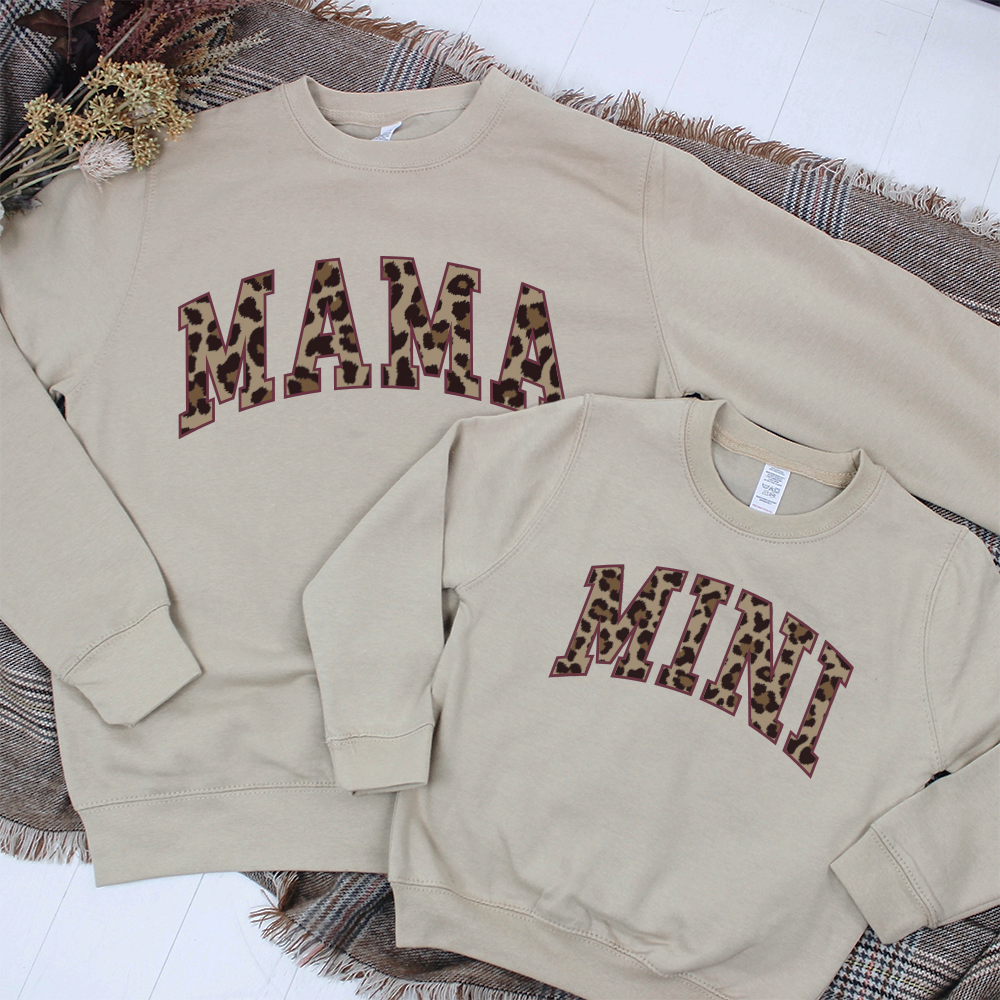 Mama & Mini Leopard Varsity Matching Sweatshirt