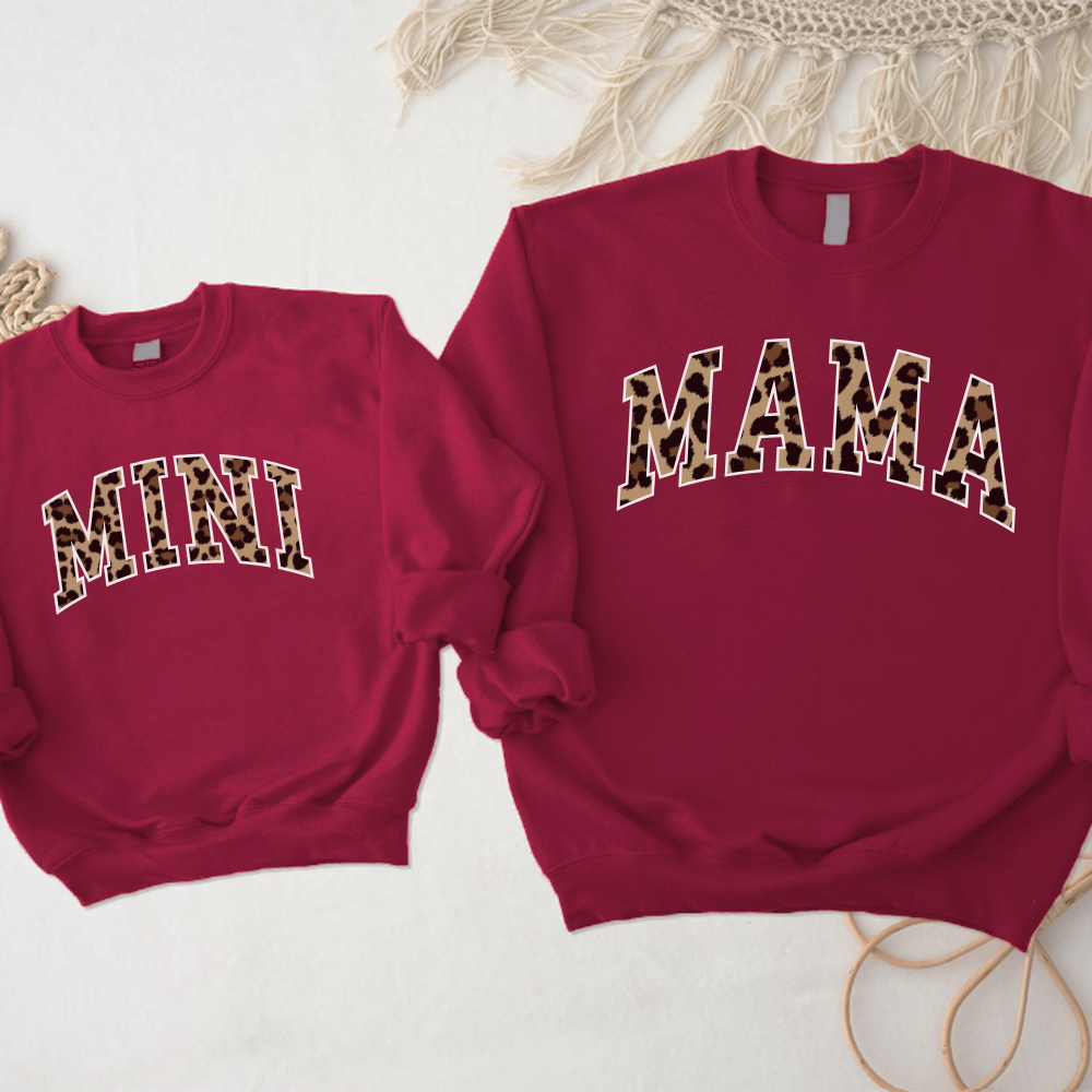 Mama & Mini Leopard Varsity Matching Sweatshirt