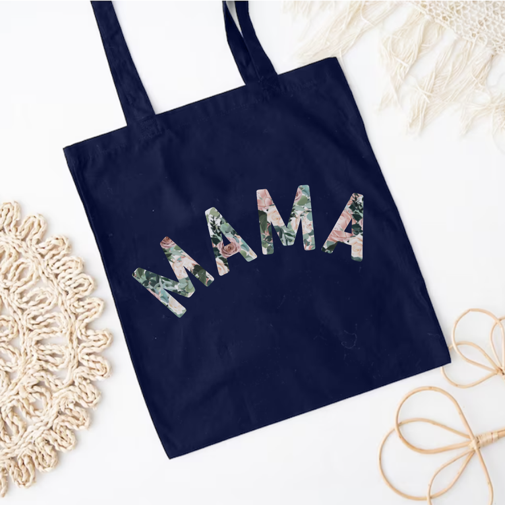 Mama Floral Print Tote Bag