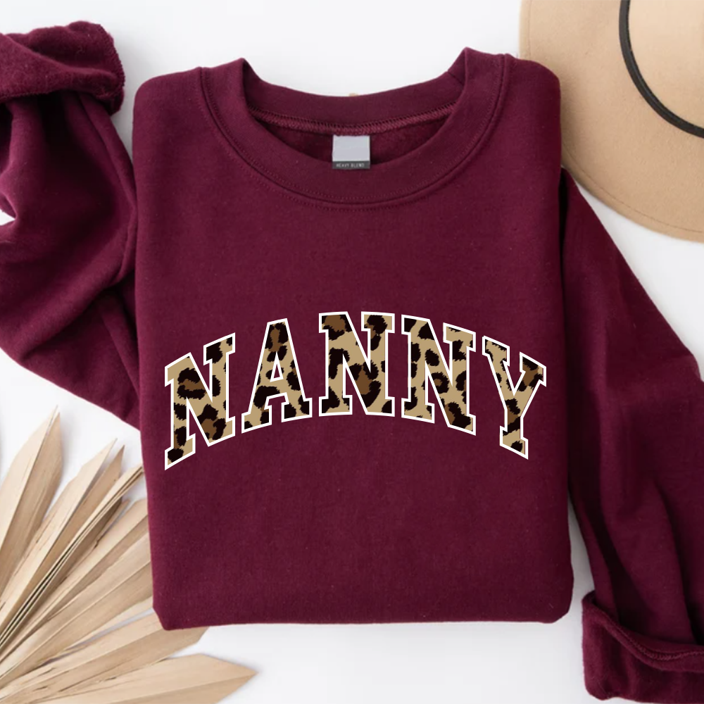 Nanny Leopard Varsity Sweatshirt