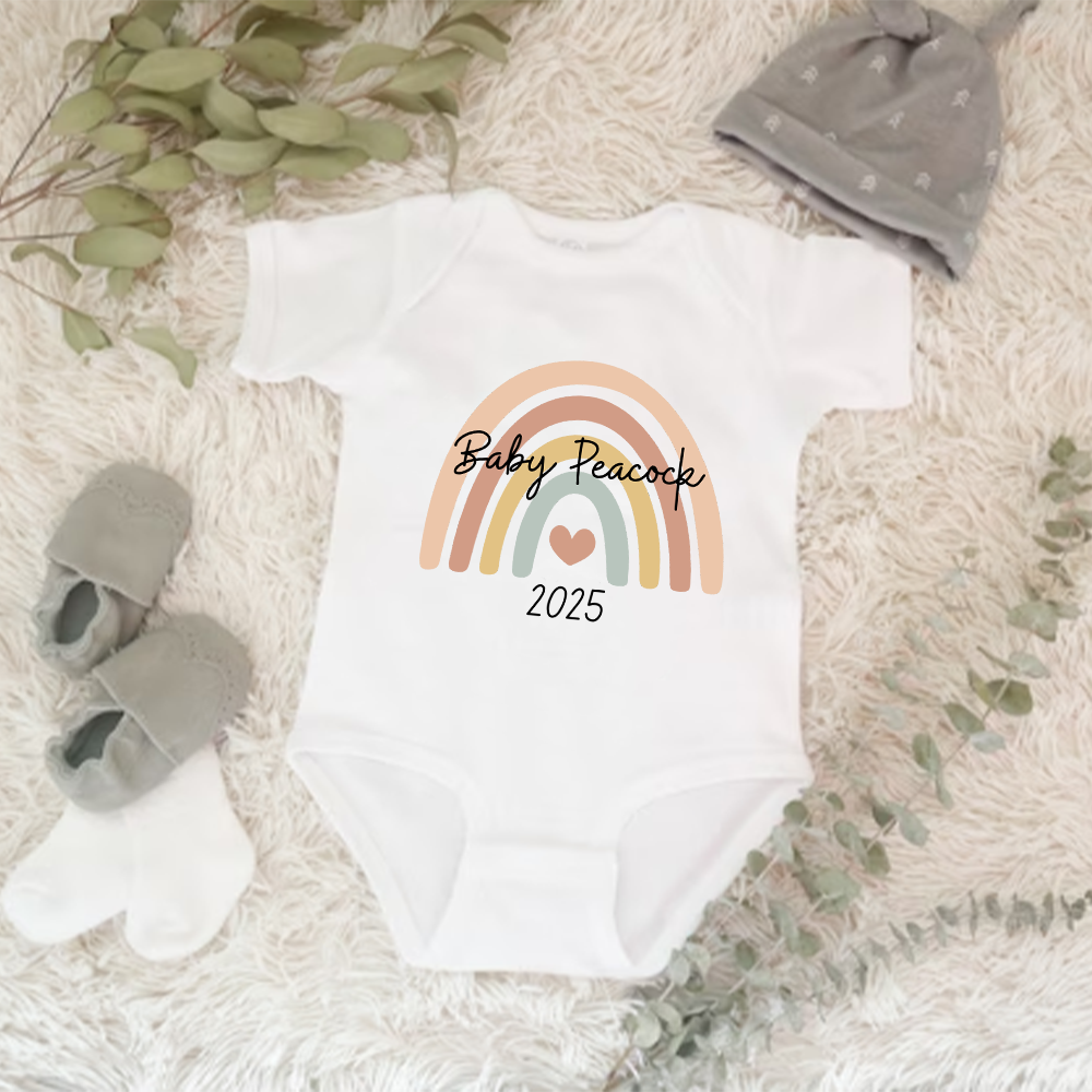 New Arrival 2025 Rainbow Personalised Baby Vest