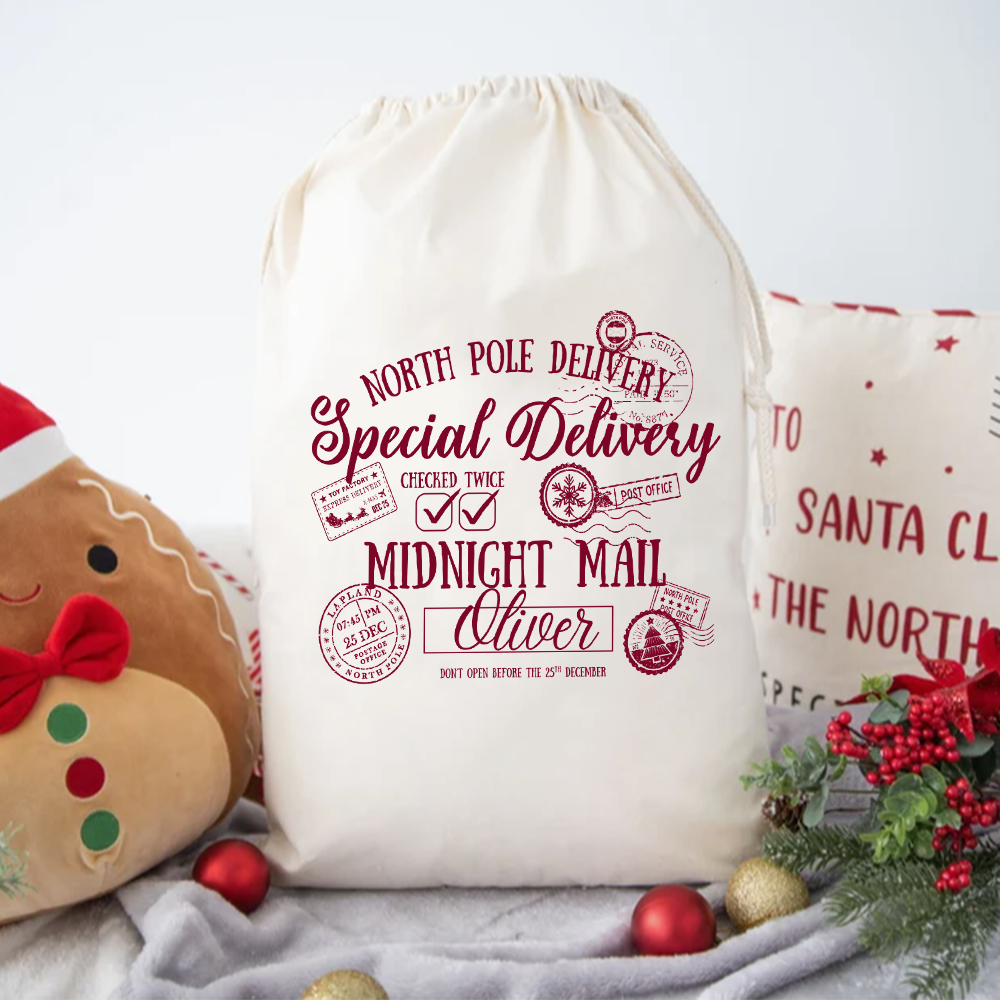 North Pole Delivery Personalised Christmas Sack