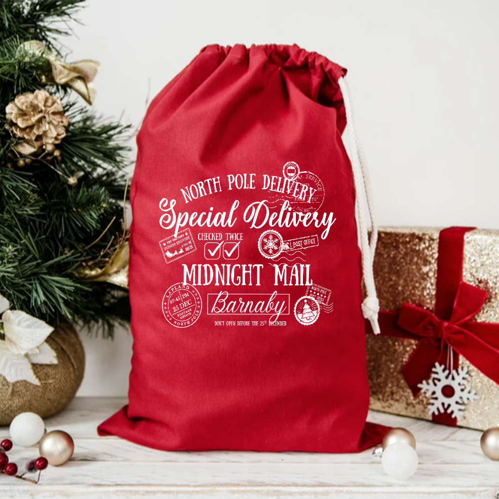 North Pole Delivery Personalised Christmas Sack