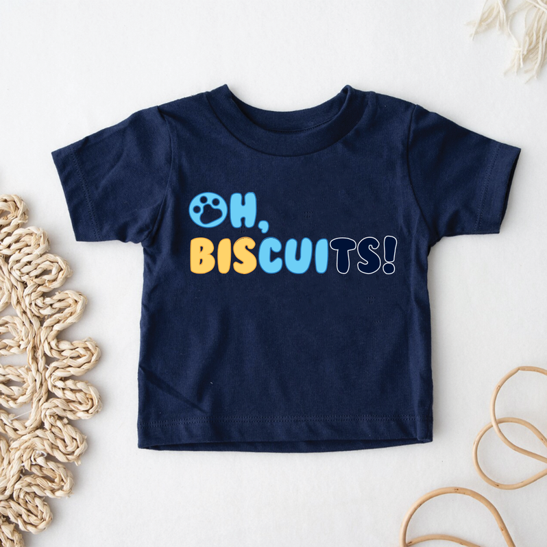 Puppy Dog - Oh Biscuits Kids Navy T-Shirt