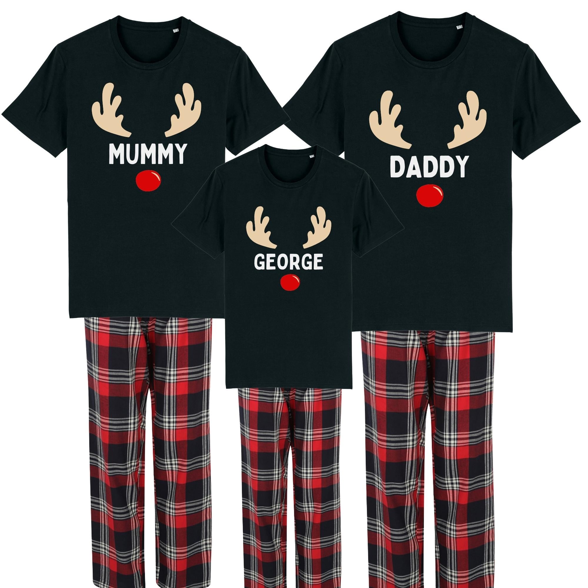 Reindeer Family Yuletide Pyjama Tee & Pant Set