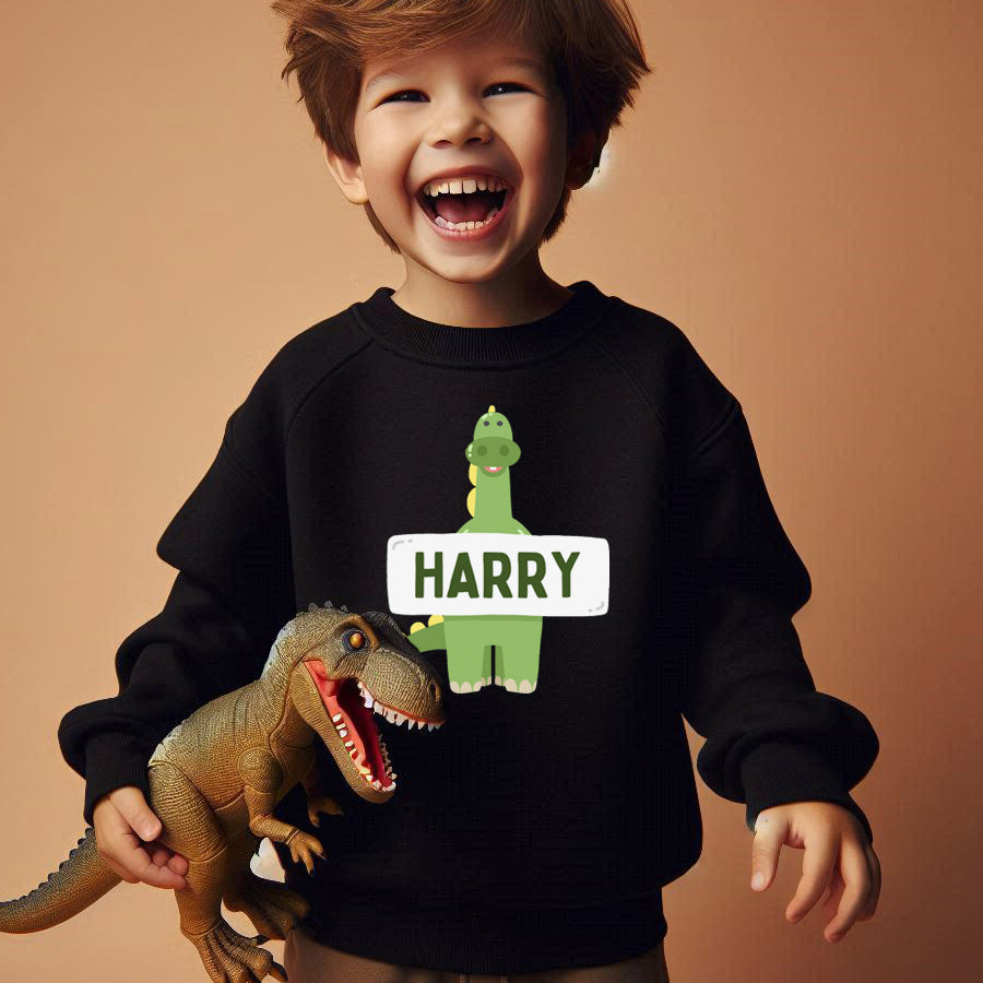 Hungry Dino Personalised Kids Sweatshirt