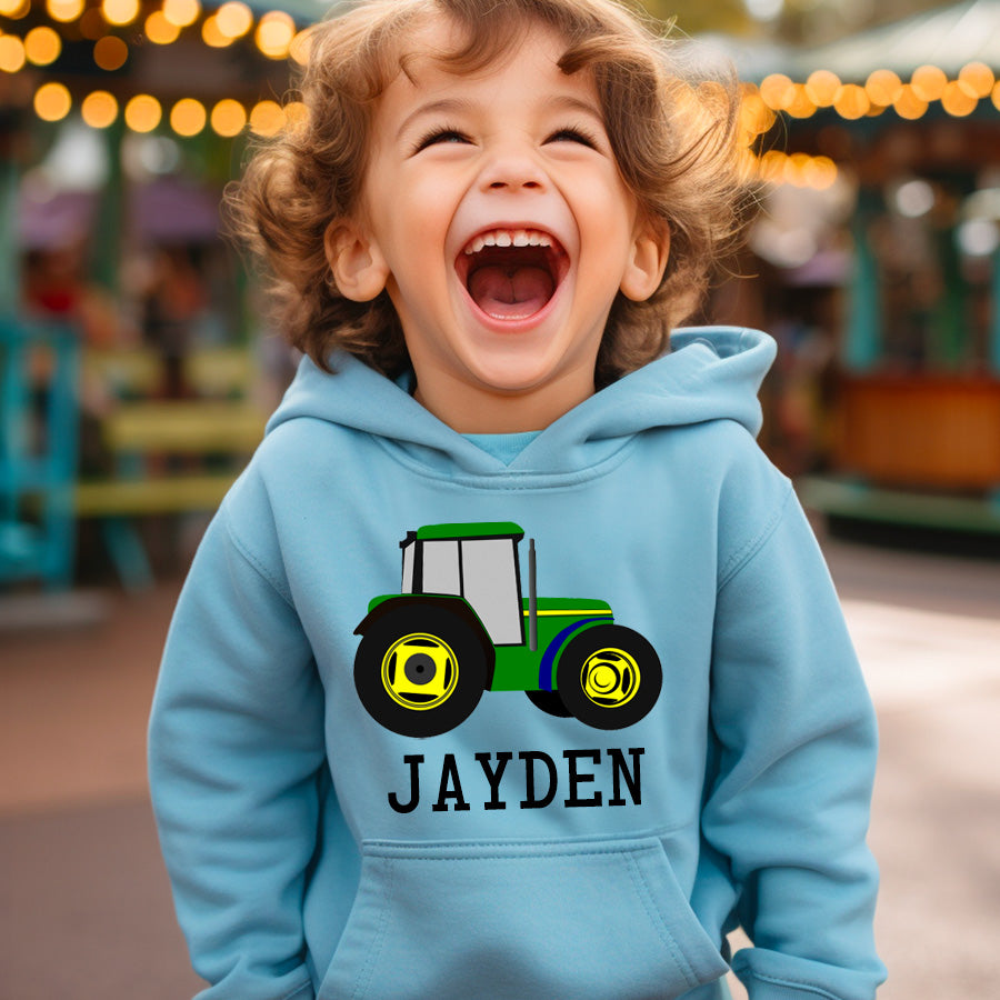 Little Tractor Logo Personalised Kids Hoodie