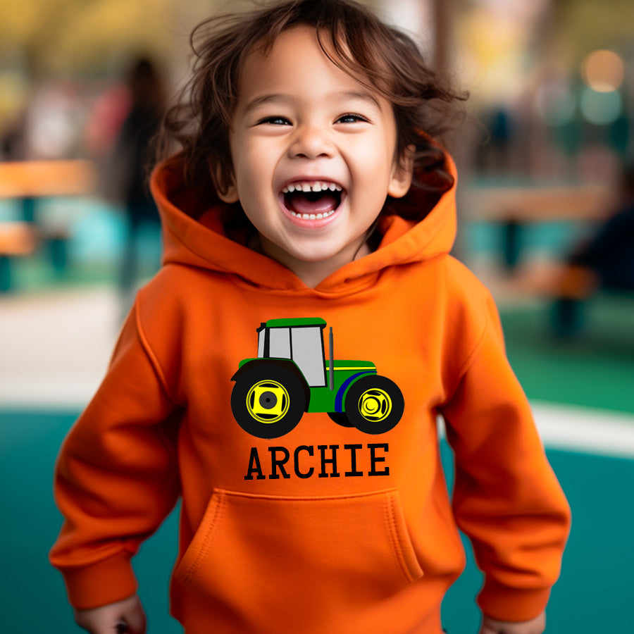 Little Tractor Logo Personalised Kids Hoodie