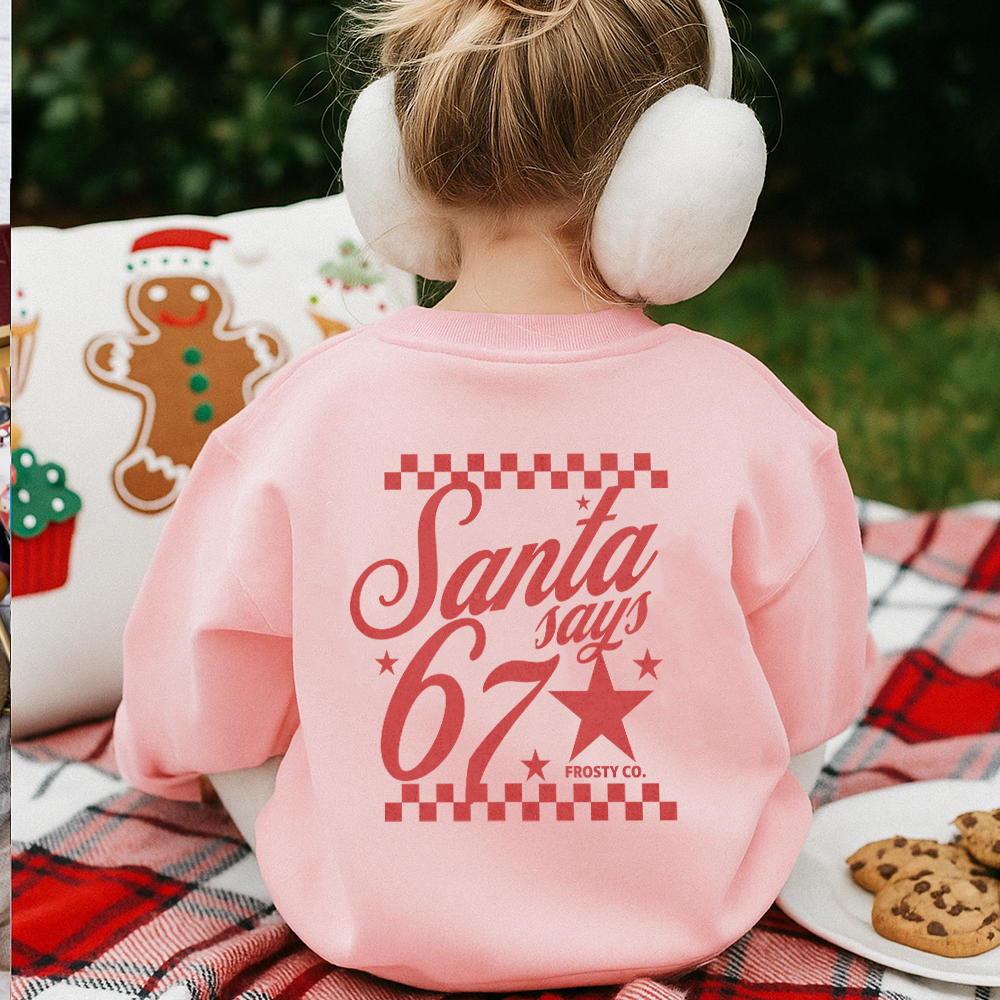 Retro Santa Says 67 Graphic Sweatshirt