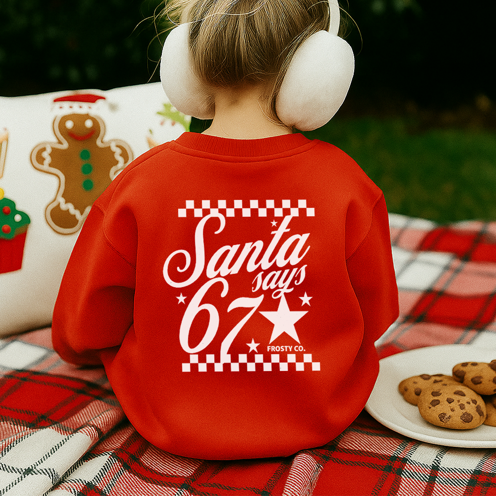Retro Santa Says 67 Graphic Sweatshirt