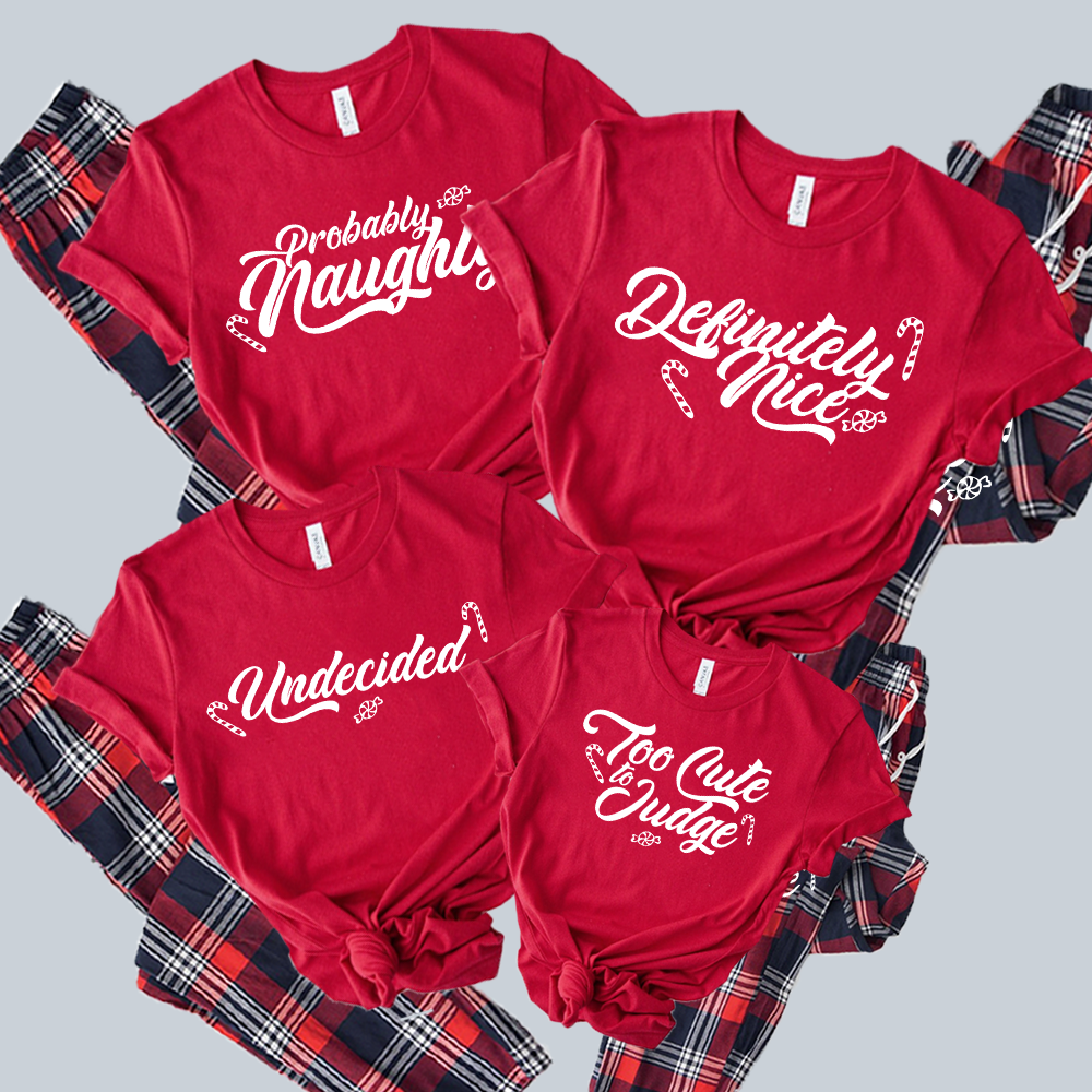 Santa's List Matching Yuletide Pyjama Red Tee & Pant Set