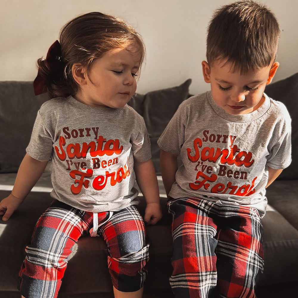 Sorry Santa, I've Been Feral Kids Yuletide Pyjama Set