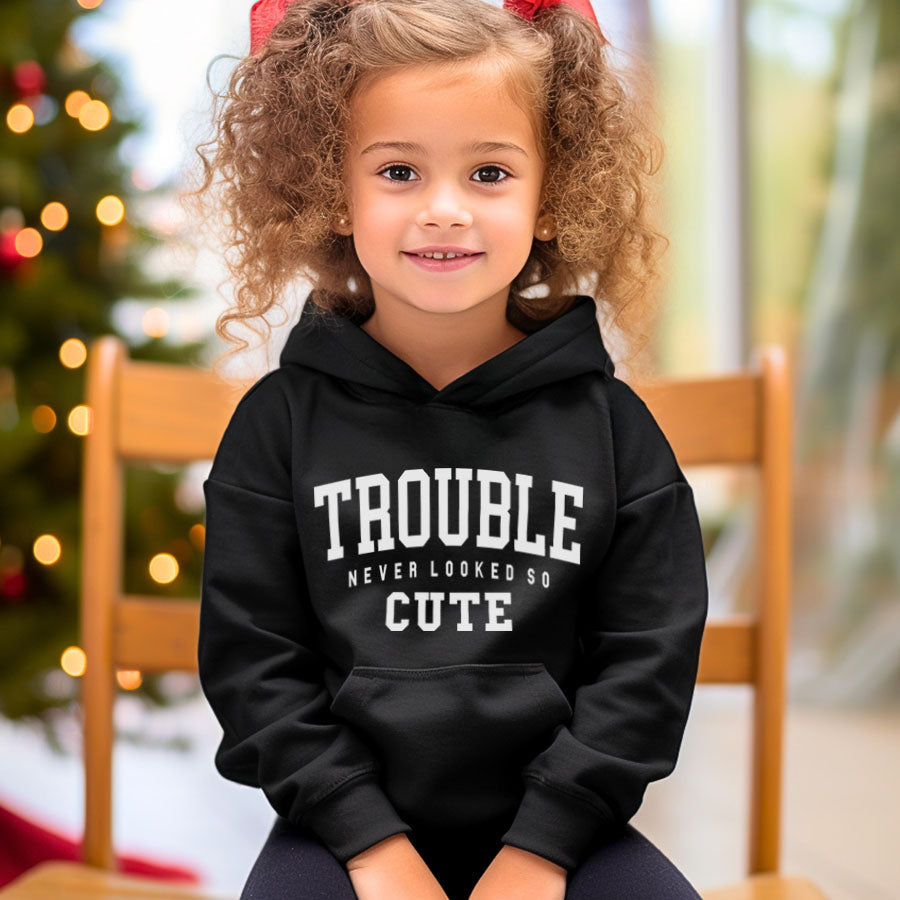 Trouble Never Looked So Cute Kids Hoodie