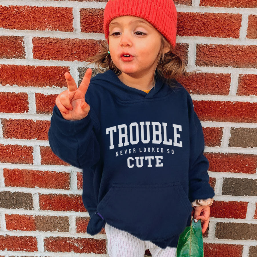 Trouble Never Looked So Cute Kids Hoodie