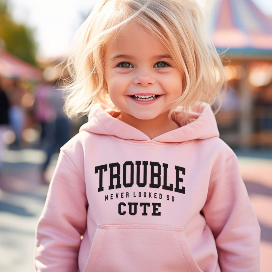 Trouble Never Looked So Cute Kids Hoodie