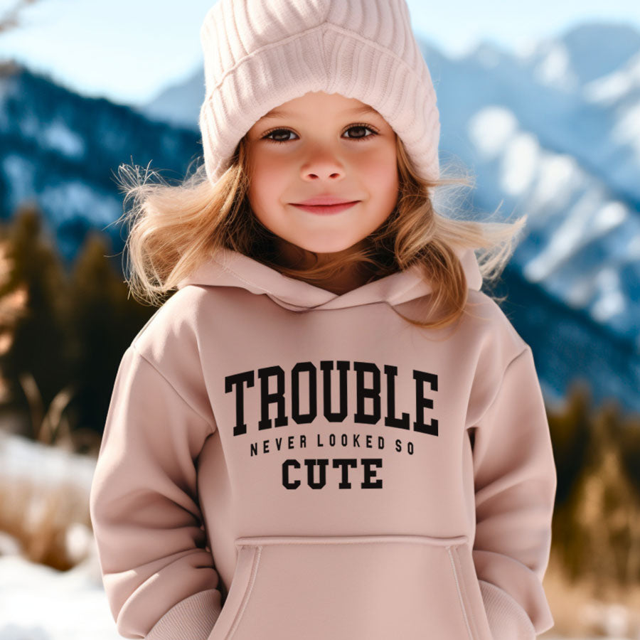 Trouble Never Looked So Cute Kids Hoodie